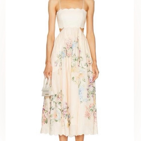 Christian Lacroix Dresses & Skirts - Christian Lacroix Cream Floral Midi Dress